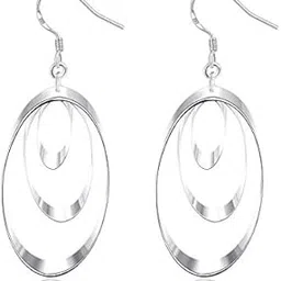 mizorri Silver Plated Long Dangle earrings For Women image 1