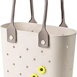 Beach Bag Travel Bag with Holes Stylish Tote Bag for Dating Holiday Shopping Clothing, Shoes & Accessories Womens Handbags & Bags-picture-15