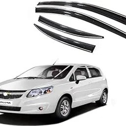 CAR MALL Door Side Window Visor Rain Guard Chrome line Unbreakable Felxible deftecfor 3mm Tape SAIL UVA All Model Set of 4pc-picture-25