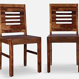 Strata Furniture Solid Sheesham Wood Dining/Balcony Chairs For Home And Office | Teak Finish | Set of 2-image-77