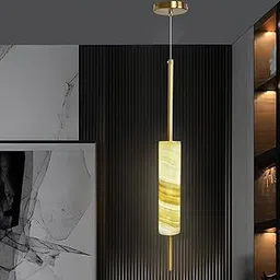 Smartway® - Vellum Onyx Marble LED Hanging Pendant Light for Bedroom| Living Room| Restaurants| Dining| Coffee Shop| Home and Office (Natural Warm & Cold White Light)-image-85