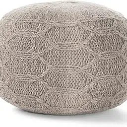 Christopher Knight Home Magnolia Handwoven 100% Wool Pouf (Grey)-picture-55