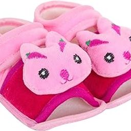 neska moda 6 To 12 Months Baby Boys & Girls Bunny Face Velvet Sandal Booties (Baby Pink,Rani) -BT869-picture-32