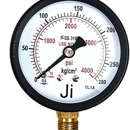 "Ji" Japsin Instrumentation Oxygen Pressure Gauge | 2.5" Dial | Range: 0-280 Kg/Cm² | Use No Oil | MS Case & Brass Internals-picture-16