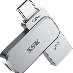 SSK 64GB USB 3.2 Type-C and USB-A up to 240 MB/s, USB C Stick Cell Phone Memory Stick, Dual Memory Stick Jump Flash Drive for Phone-image-14