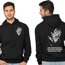 be crazy Men’s Graphic Printed Hoodie | Premium Cotton Fleece Pullover | Oversized Unisex Streetwear | Japanese Art Inspired Design | DTF Print Hoodie-picture-33
