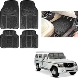Auto Addict Rubber Mats Car Foot Mats (Black,Set of 4Pcs) for Mahindra Bolero XL-picture-39