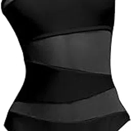 shopora Women Swimsuit Beachwear Padded Cup 1 Piece Bikini For Holiday Surfing Beach M Black | Womens Clothing | Swimwear-picture-44