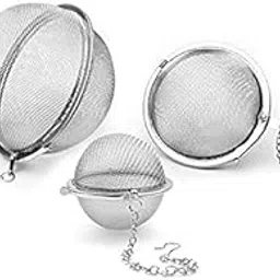 Agabani 3 PCs Stainless Steel fine mesh Seasoning Ball Kitchen Soup Spice stew Filter Kitchen Tool Metal Tea Bag Tea Ball (3 PCs Round Shape)-picture-50