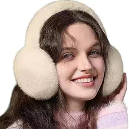krystle Ear Muffs for Winter Women Girls Faux Fur Fuzzy Earmuffs Foldable Ear Warmer Fleece Lining Ear Covers Headband Style, Ideal for Running, Cycling & Biking (Pack of 1) (Peach)-picture-31