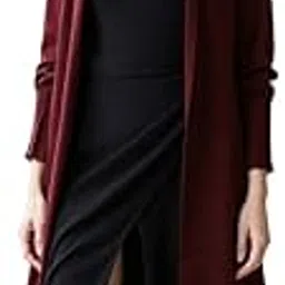 iuga Trendy Solid Black Long Shrug for Women-picture-21