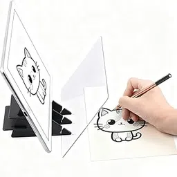 ZORBES® Drawing Tracing Board, 10x18cm Clear Drawing Tracing Tool, Portable Projection Tracing Board for Artists, Sketching, DIY Art, Reflective Tracing Device for Diwali Gifts for Home & Office Decor image 1