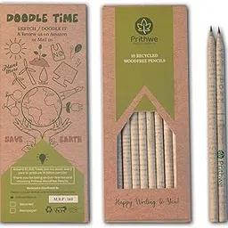 Prithwe Ecofriendly Recycled Newspaper Pencils -Black-picture-30