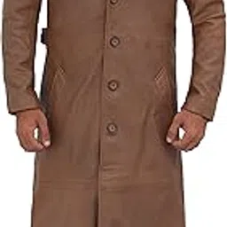 decrum Real lambskin Leather Trench Coats Mens Stylish Casual Trench And Duster Style Long Leather Coat-picture-34