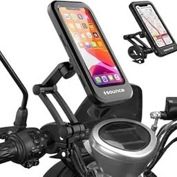 Darvio Bike Phone Mount Waterproof Cell Phone Holder 360 Rotation Motorcycle Smartphone Case Universal Bicycle Handlebar Sensitive Touch Screen Fit Below 4-7.2 Inches Smartphone (Black)-picture-27