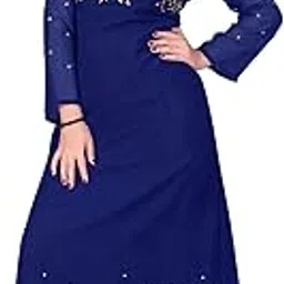 zintargo Women's One Piece Long Embroidered Georgette Traditional Gownwith Inner (V.New Selfi)-picture-10