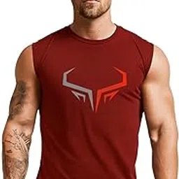 3colors 3Colours RGB Men's Active Wear Sleeveless Tank top, Gym Vest, Leisure wear -Horn CCUT-picture-25