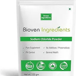 Bioven Ingredients Sodium Chloride Powder, Pure Supplement, 125gm-picture-16