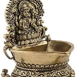 Ganeshaartsncrafts Premium Brass Deepak Lakshmi Brass Diya for Small Temple-7.5Cm Tall Gift idea Pack of 1-picture-20