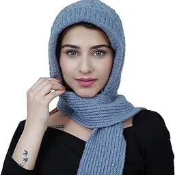 weanies Women's Soft Knitted Winter Warm Woolen Cap with Woolen Lovely Muffler|Fur Cap with Muffler- (A7CP)-picture-41