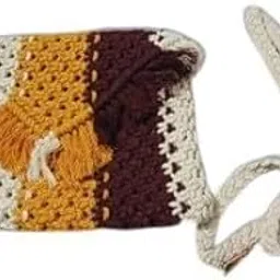 BakshExport Woomen hand Bag For Slim Bag casual & ethinic Cotton macream, Handmade Textured Sholder bag(White)-picture-14