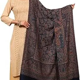 kanidar Women's Super Soft, Jacquard Faux Pashmina, Navy-picture-10