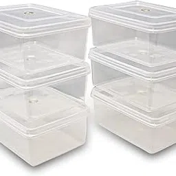 Sthavir Premium Rectangle Plastic Storage Boxes, Transparent Containers, Small Boxes for Jewellery/Medicines/Stationery/Cosmetics/ Accessories_(LXBXH- 16 x 12 x 7 cm)_ (Pack of 6) (Size No. - 3)-image-53