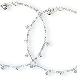 Silver Plated Anklet Set with Ghungroos | Oxidised Leaf- Design Payal/Legchain/Foot Jewellery | Modern & Traditional Accessories Gift for Women & Girls-image-23