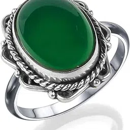 crystu Green Onyx Ring, Green Onyx Gemstone Ring | Adjustable Rings-picture-54