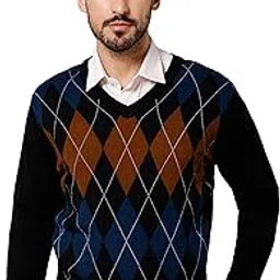 cantabil Printed Black V Neck Full Sleeves Regular Fit Mens Casual Sweater | Casual Winter Sweater for Men | Mens Sweater for Winter Wear (P_MSWT00090_BLACK)-picture-39