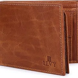 llvy Genuine Soft Leather Wallet Purse for Men and Boys | RFID Blocking | 6 Card Slots, ID Holder, Coin Pocket, 2 Money Compartments & Hidden Slots - Tan-picture-32