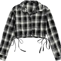 dimpy garments Cotton Checked Casual Women Short Shirt-picture-35