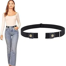 shopella No Buckle Comfortable Elastic Stretch Belt for Women Fits waist Invisible Buckless Belt for Jeans Pants-picture-21