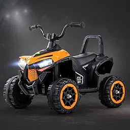 Baybee Monstro ATV Baby Electric Bike for Kids | Rechargeable Kids Bike with LED Lights, USB & Music | Big Battery Operated Bikes | Ride on Toy Bike for Kid to Drive 2 Years to 5 Years (Orange)-image-3