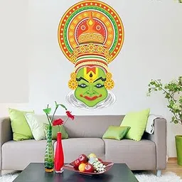 INKFENCE 75 cm Traditional Kerala Kathakali Dance Wall Sticker Self Adhesive Sticker (Pack of 1)-picture-25