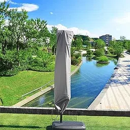 MERISHOPP Umbrella Cover Drawstring Bottom Weather Resistant Parasol Cover for Outdoor S-picture-28