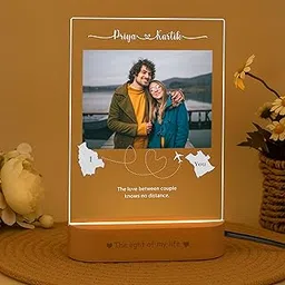 Personalized Romantic Photo LED Lamp | Custom Acrylic with Couple Photo & Names | Unique Gift for Wedding Anniversary, Proposal & Valentine | Elegant Warm Light Home Décor Piece (6x8 Inch)-picture-26