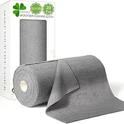 ESPERO Kitchen Towel Roll, Non Woven Reusable and Washable Kitchen Printed Tissue Roll Non-stick Oil Absorbing Paper Roll Kitchen Special Wipe Paper Dish Cleaning Cloth (25 * 25, Microfiber)-picture-18