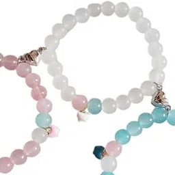 needs collection Women's Bracelets Multi Layer Stone Beads Friends Combo Matching Best Friend Relationship Couple Bracelet Heart For Gift Wife, Special Pink And Blue One 3 Pcs-picture-21