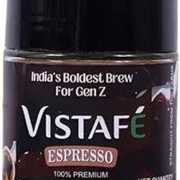 Vistafé Premium Espresso Instant Coffee | India's Boldest Brew | Premium & Strong Instant Coffee Powder | Rich Aroma & Intense Flavour | Makes Hot/Cold Coffee, Latte & Dalgona | 60g Glass Jar image 1