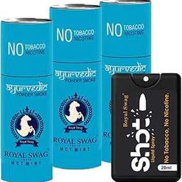 ROYAL SWAG Ayurvedic Herbal Cigarettes, Mint Flavour Smoke (15 Sticks With 20ml Shot Anti Addiction Mouth Spray - De-Addiction) 100% Tobacco Free and Nicotine Free Cigarettes(Herbal Smokes)-picture-34