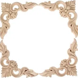 MUXSAM 4Pcs Wood Carved Appliques Onlays, Unpainted Little Wooden Corners Flower Carvings Decals for Mirrors Cabinets Walls Doors Chests Dressers Night Stand DIY Artwork Project, 8x8cm/3.15"x3.15"-picture-25