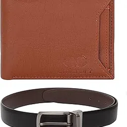 amicraft Men's Faux Leather Combo Pack of Wallet and Belt-picture-34