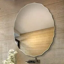 TINITALO Frameless Decorative Mirror | Mirror Glass for Wall | Mirror for Bathrooms | Mirror in Home | Mirror Decor | Mirror Size : 24 X 24 Inch QG 83 (Round, Unframed, Silver)-picture-33
