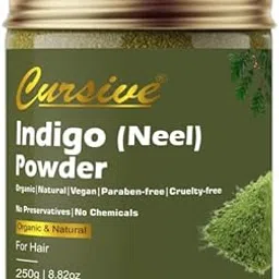 CURSIVE 100% Pure Indigo Powder for Hair – Natural Black Hair Color | Organic Indigo Powder for Hair | Ayurvedic Natural Hair Dye | Herbal Hair Color for Men & Women | 250g-image-97