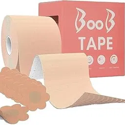 barfani Boob Tape Kit - Instant Boob Tape with 10 Nipple Pasties for Fashion with 36 Strips Double Sided Tape for Clothes &1 Pair Reusable Nipple Cover for Women (Beige)-picture-33