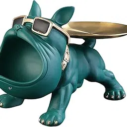 CALANDIS Resin Dog Storage Tray Statue Figurine Decorative Key Bowl Organizer Green | Figurines-image-10
