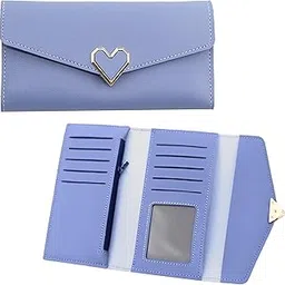 kraptick Women's Wallet -Stylish and Compact Purse Clutch Wallet for Women, Stylish Card Coin Holder, Debit Card Holder, Money Organizer and Travel Wallet for Women with 13 Slots (Sky Blue)-picture-10