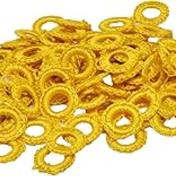 CRAFT LOVE Round Crochet Thread Rings Mirror Frames for Embroidery & Craft - Pack of 100 Rings (Size : 1.5 cm) (Yellow)-picture-27