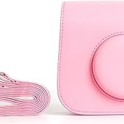 PU Leather Protective Camera Case Pouch Compatible with Fuji-Film Instant Insta-x Mini SE Instant Camera Carrying Bag with Adjustable Shoulder Strap- Pink-picture-23